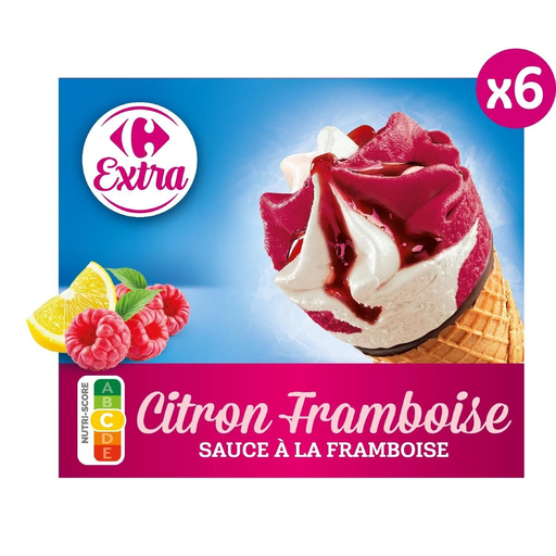 [3560070820856] CARREFOUR Lemon Raspberry EXTRA Ice Cream Cones 461 g