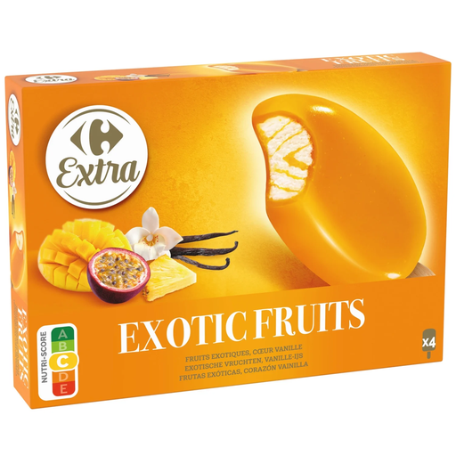 [3560070820948] CARREFOUR Vanilla Exotic Fruit Ice Cream Sticks 306 g