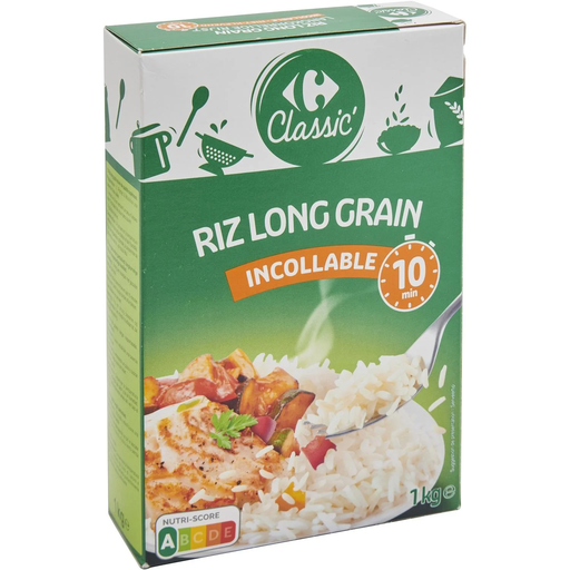 [3560070822294] CARREFOUR CLASSIC Riz Long Incollable 10 min 1 kg