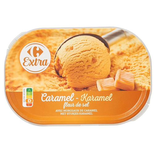 [3560070822584] CARREFOUR Glace en Bac Caramel Fleur de Sel EXTRA 1 L