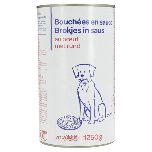 [3560070823208] 1ER PRIX Bouchées pour chiens en sauce au bœuf 1250 g