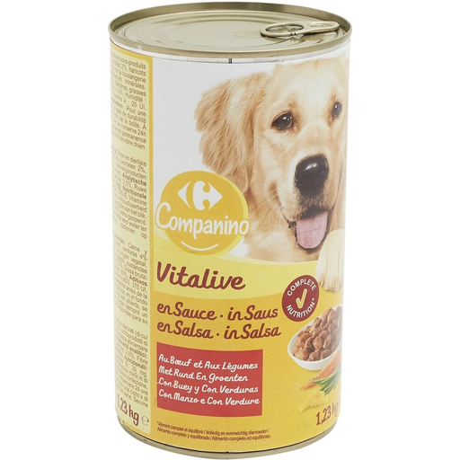 [3560070829668] CARREFOUR Pâtée Pour Chien Adulte Bœuf Légumes 1230 g