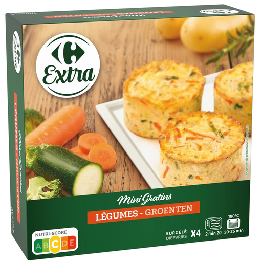 [3560070856916] CARREFOUR Mini Gratins de Legumes EXTRA 4 x 120 g