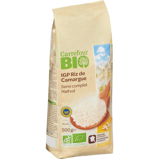 [3560070878611] CARREFOUR Riz Semi-Complet IGP Bio 500 g