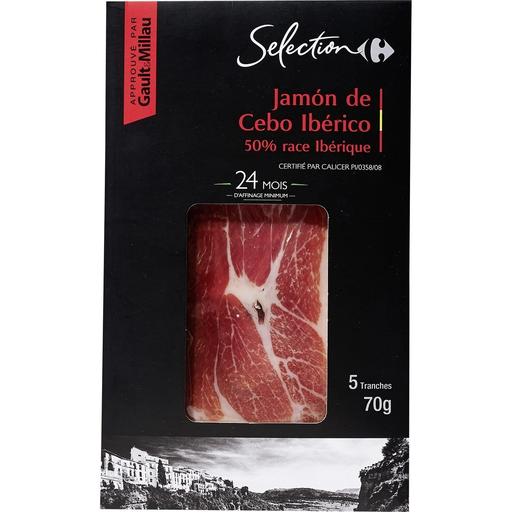 [3560070909520] CARREFOUR Iberico Cebo Ham SELECTION 70 g