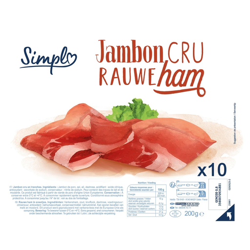 [3560070934881] CARREFOUR Dry Cured Ham Slices 200 g