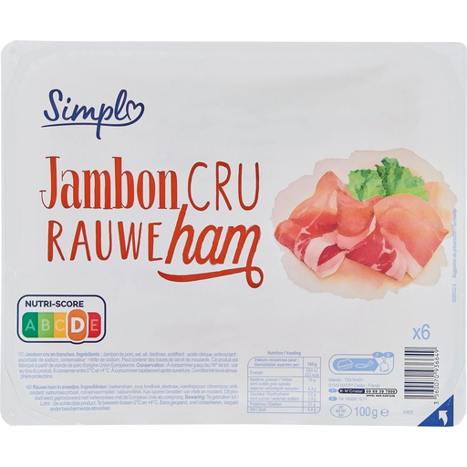 [3560070936649] SIMPL Cured Ham 100 g