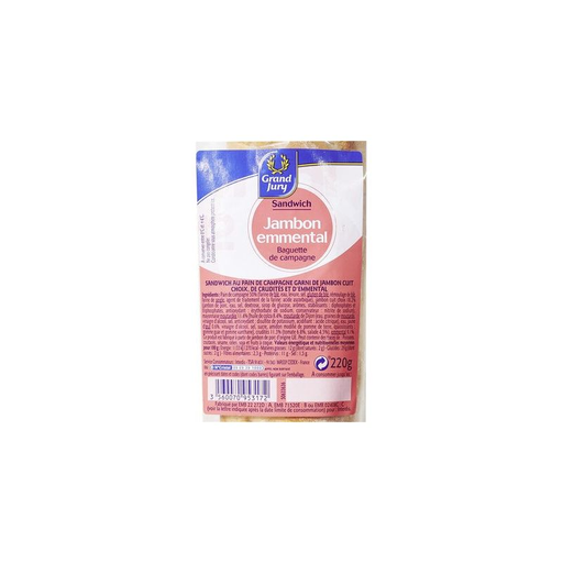 [3560070953172] GRAND JURY Country Baguette Ham Emmental 220 g