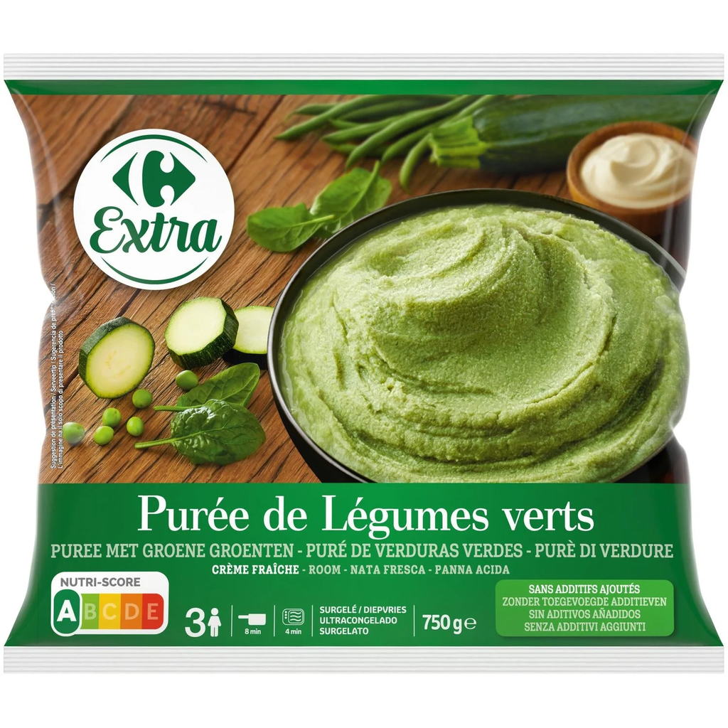 CARREFOUR CLASSIC Puré de vegetais verdes 750 g