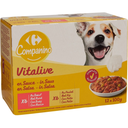 CARREFOUR Comida Húmida Cão Adulto Vaca Frango Legumes 12x100g