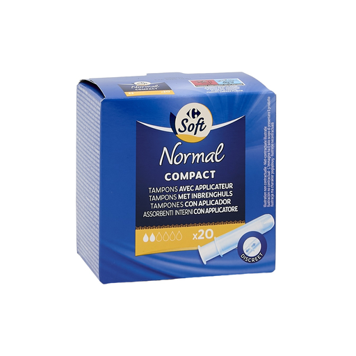 [3560071005160] CARREFOUR Tampons with compact applicator normal SOFT 20-pack