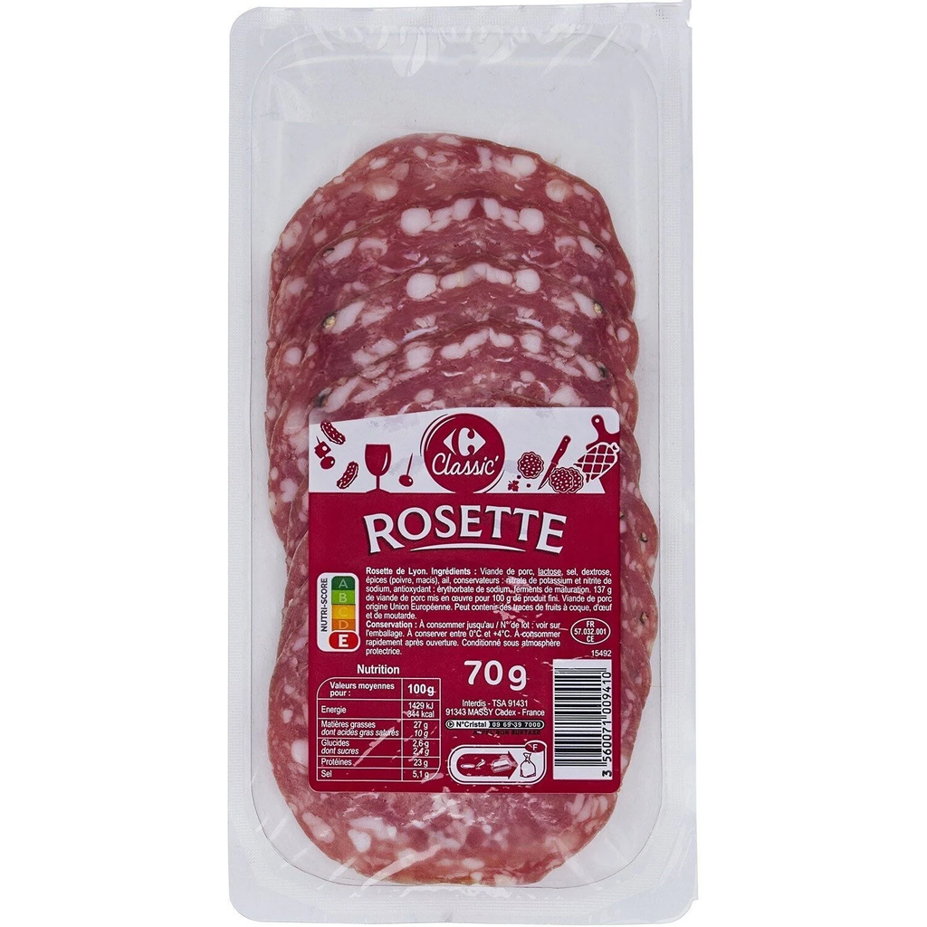 CARREFOUR CLASSIC Rosette de Lyon 70 g
