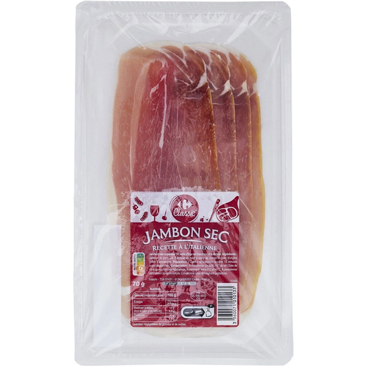 [3560071010133] CARREFOUR CLASSIC Italian-Style Dry Cured Ham 70 g