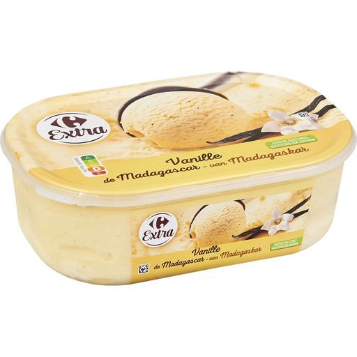 [3560071016661] CARREFOUR Glace en Bac Vanille EXTRA 500 g