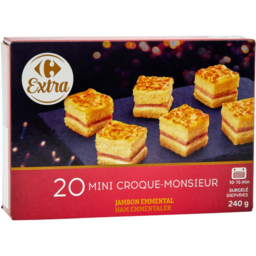 [3560071016852] CARREFOUR Frozen Croque-monsieur with béchamel sauce and superior cooked ham 240 g
