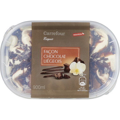 [3560071018801] CARREFOUR Chocolate Liégeois Style Ice Cream 492 g