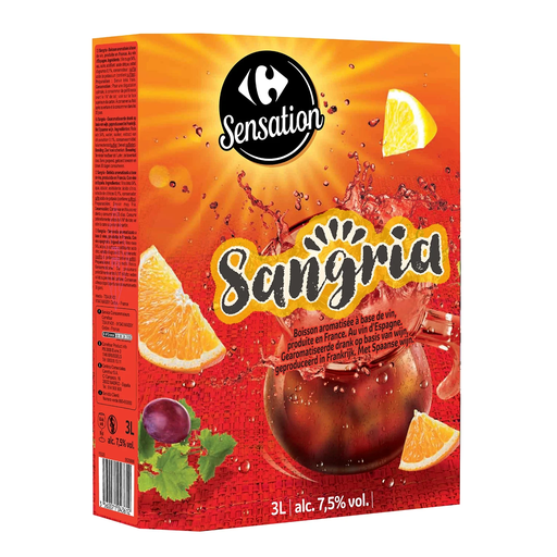 [3560071043612] CARREFOUR Sangria Red SENSATION 3 L