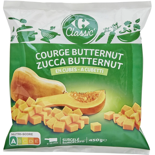 [3560071072797] CARREFOUR CLASSIC Abóbora manteiga em cubos 450 g