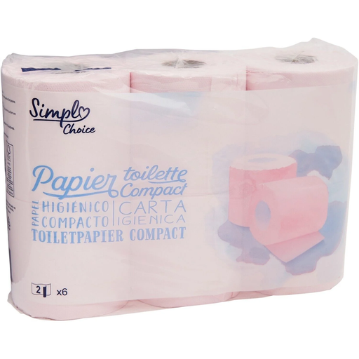[3560071080921] SIMPL Papier Toilette Confort Compact Rose 6 rouleaux