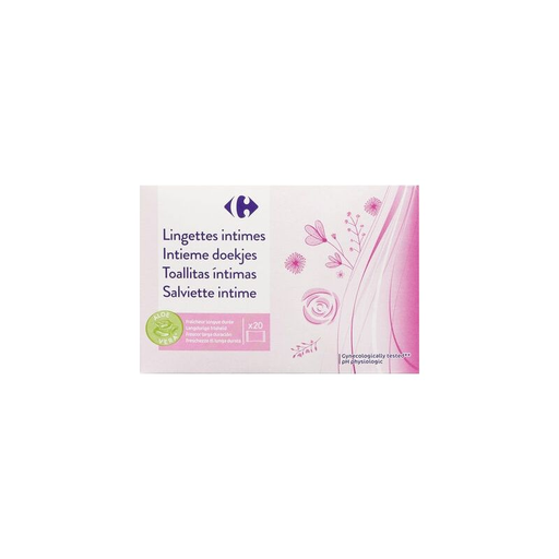 [3560071110826] CARREFOUR Lingettes Intimes Sensitive x20