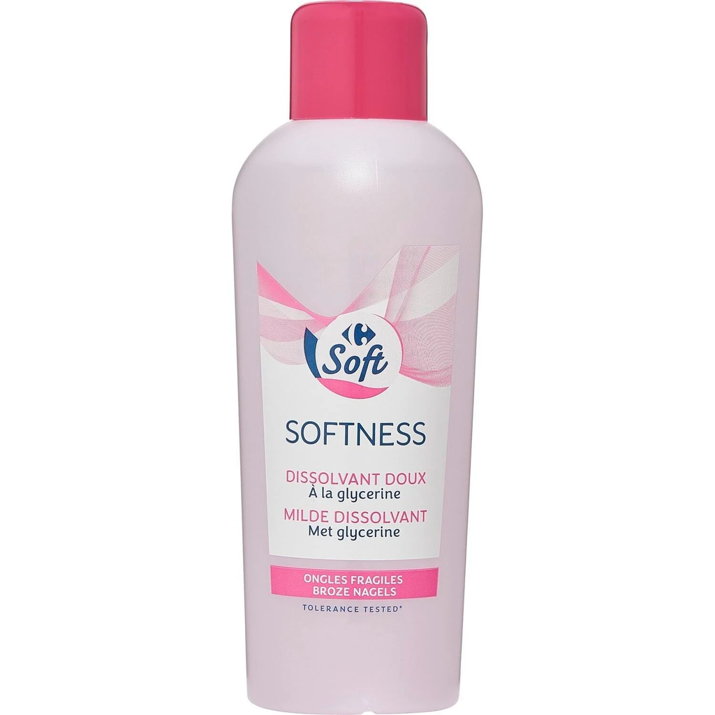 CARREFOUR Removedor de verniz suave com glicerina para unhas frágeis 200 ml