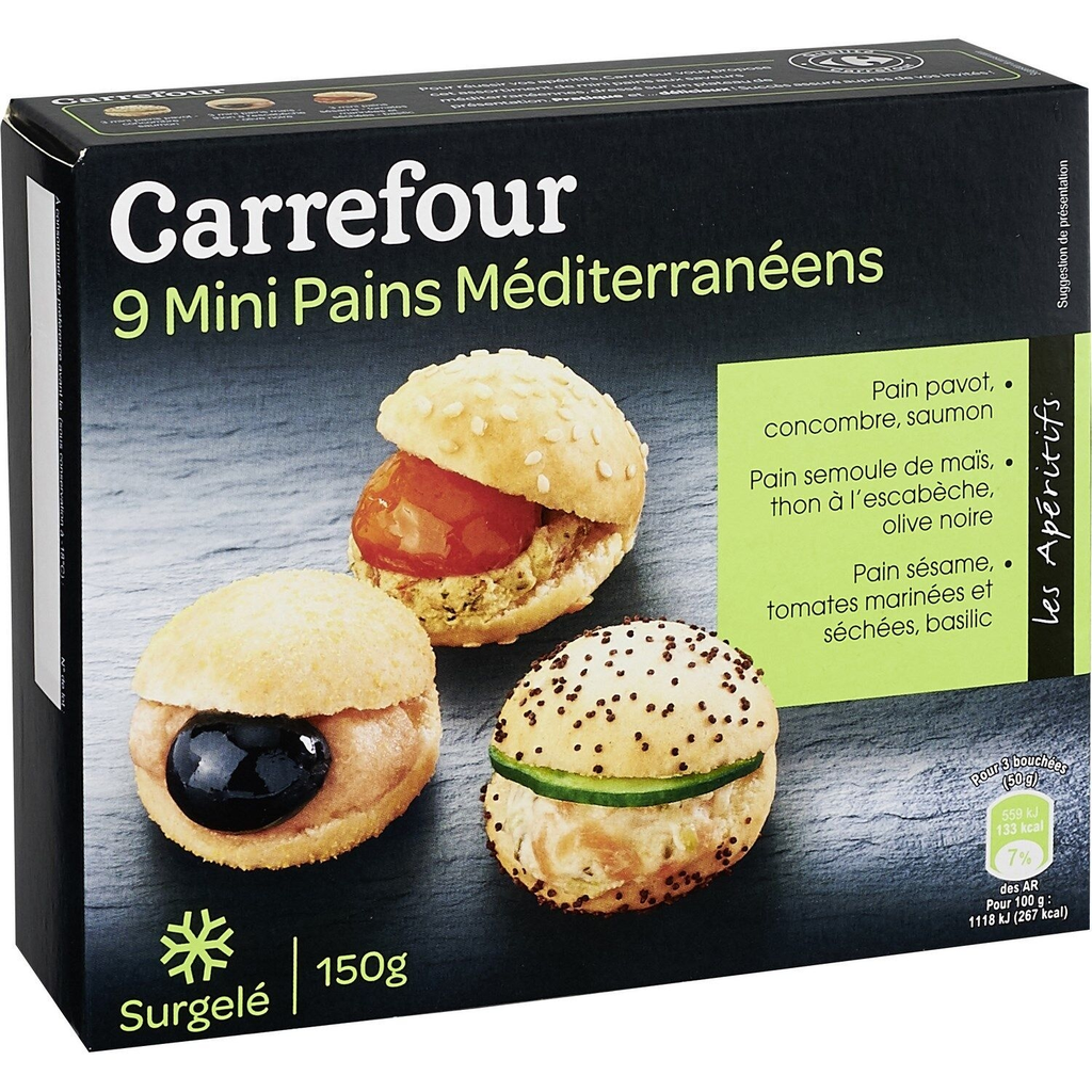CARREFOUR Mini panes mediterráneos 150 g