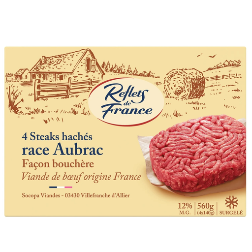 [3560071152161] REFLETS DE FRANCE Aubrac Butcher-Style Beef Patties 4x140g