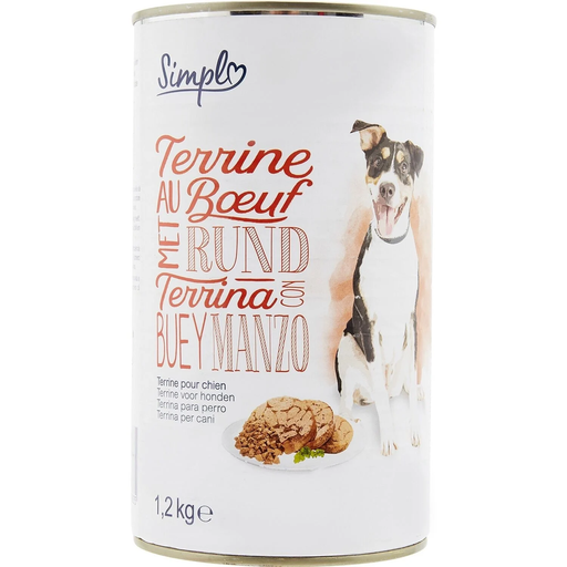 [3560071158835] SIMPL Comida Húmeda para Perro Adulto Mediano con Buey 1,2 kg