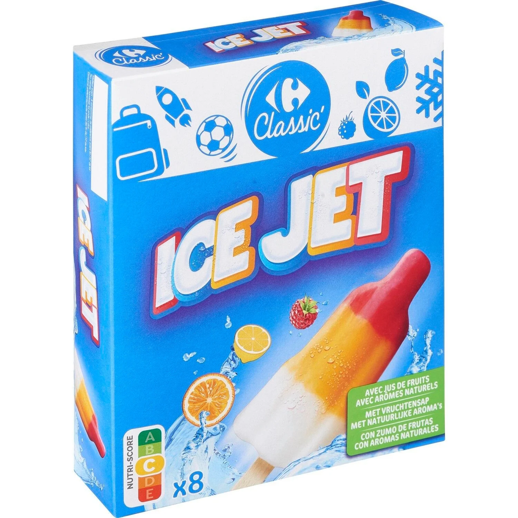 CARREFOUR CLASSIC Lemon Orange and Raspberry Water Ice 480 g