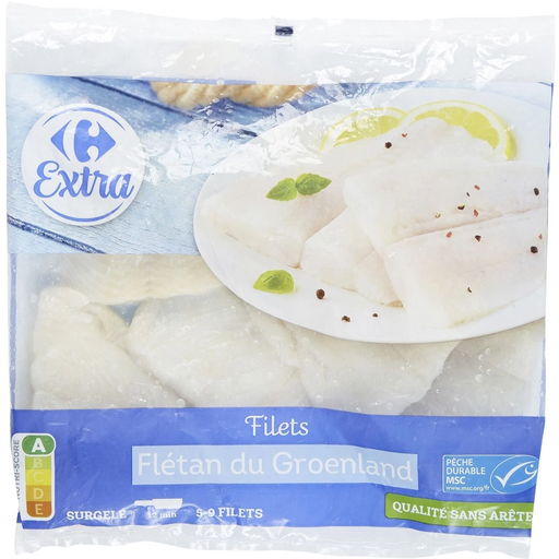 [3560071189051] CARREFOUR Porciones de filetes de fletán de Groenlandia MSC congeladas 600 g