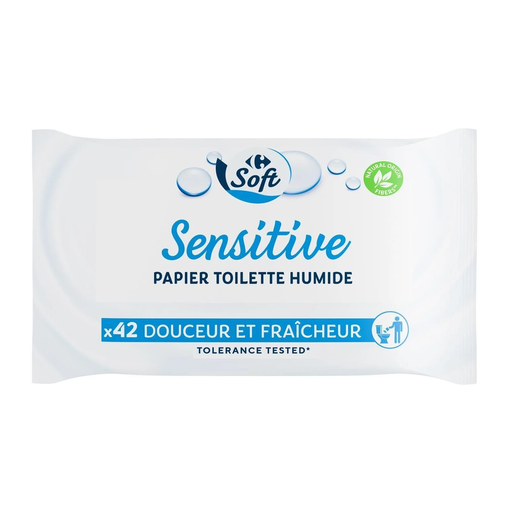 CARREFOUR Moist Toilet Tissue Sensitive Soft 42