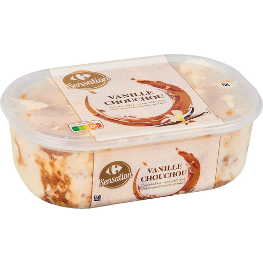 [3560071198121] CARREFOUR Ice Cream Vanilla Salted Butter Caramel Sensation 505 g