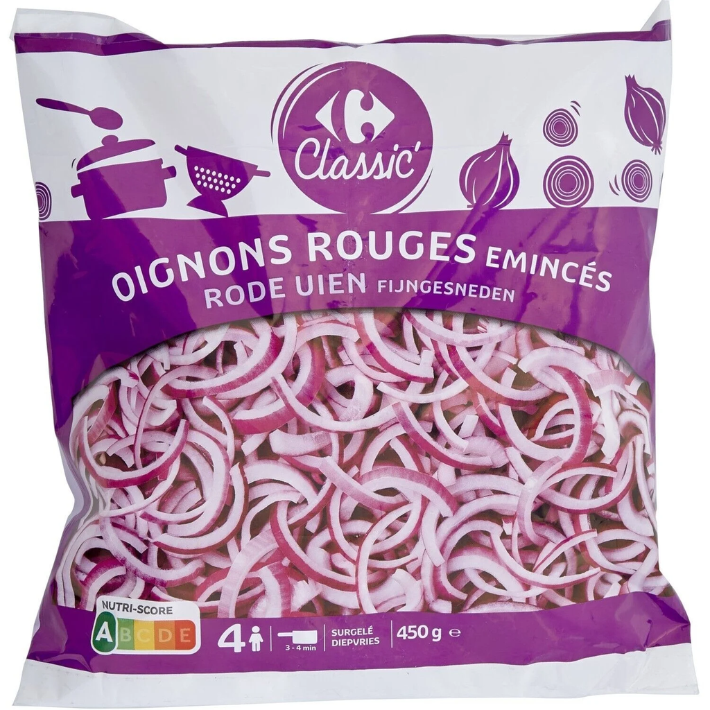 CARREFOUR CLASSIC Cebola roxa cortada 450 g