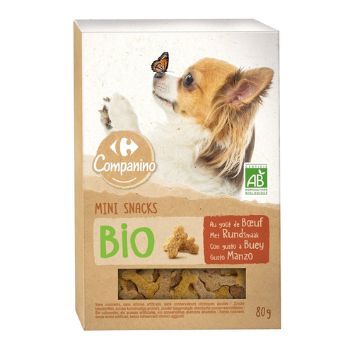 [3560071228958] CARREFOUR Friandises Pour Chien Adulte Boeuf Bio 80 g