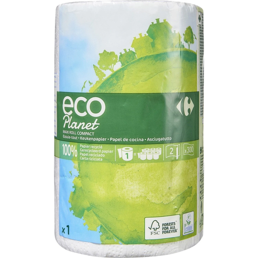 [3560071233037] CARREFOUR ECO PLANET Essuie-Tout Blanc ECO la bobine