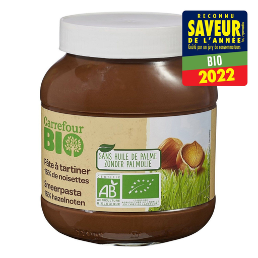 [3560071235611] CARREFOUR Pâte à tartiner au chocolat 16% de noisettes BIO 700 g