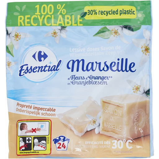 [3560071238278] CARREFOUR Detergente en Dosis Jabón de Marsella 24 dosis de 24,5 ml