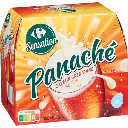 [3560071238674] CARREFOUR Panaché Grenadine Less than 1% Alcohol SENSATION 6 x 25 cl