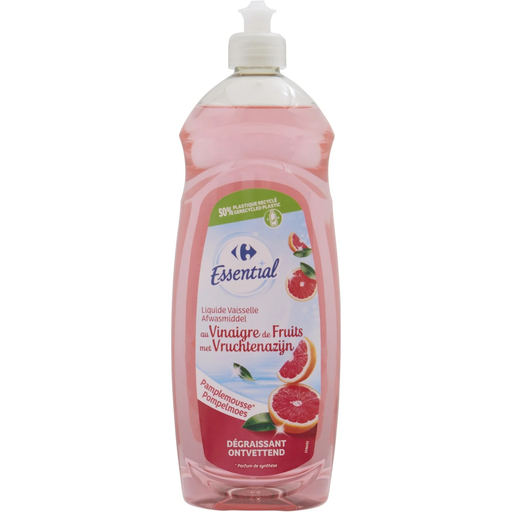 [3560071241001] CARREFOUR Lavavajillas Líquido Pomelo Vinagre de Frutas Desengrasante ESSENTIAL 750 ml