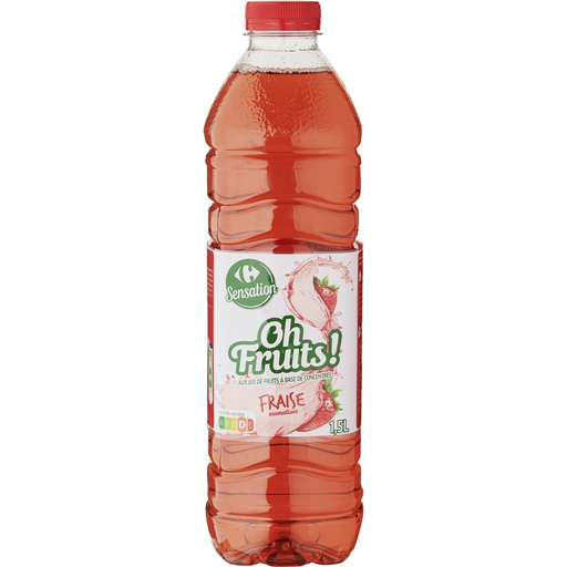 [3560071244415] CARREFOUR Eau Plate Aromatisée Fraise SENSATION 1,5 L