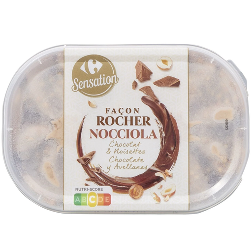 [3560071247898] CARREFOUR Ice Cream Tub Chocolate Hazelnut Rocher Style SENSATION 472.5g