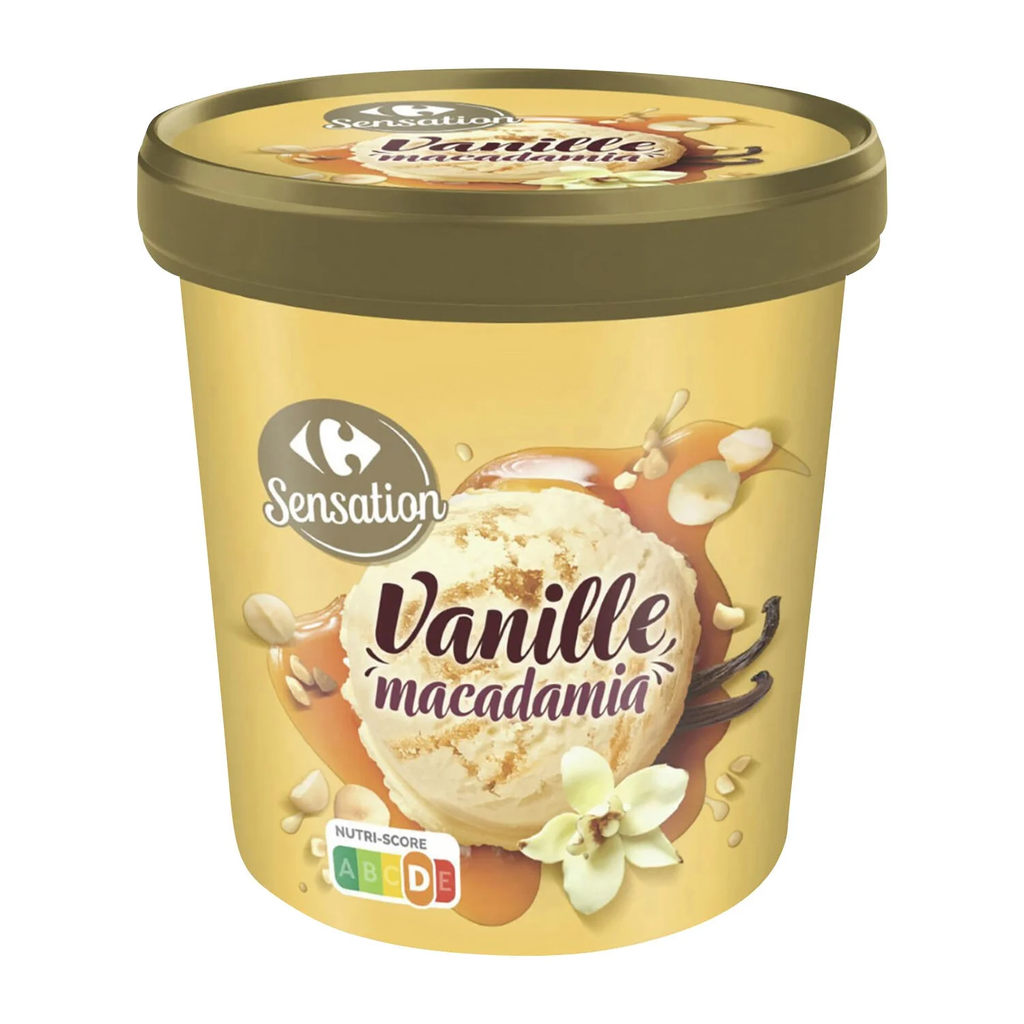 CARREFOUR Helado Vainilla Macadamia Caramelizada SENSATION 295 g