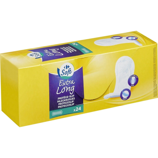 [3560071255794] CARREFOUR Extra Long Soft Touch Panty Liners 24 pack