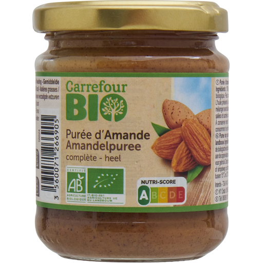 [3560071266905] CARREFOUR Purée d'Amande Complète Bio 170 g