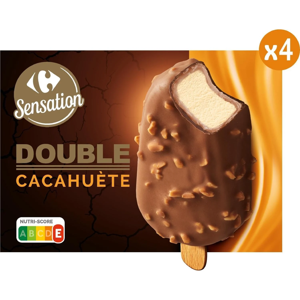 CARREFOUR Double Peanut SENSATION Ice Cream Sticks 284 g