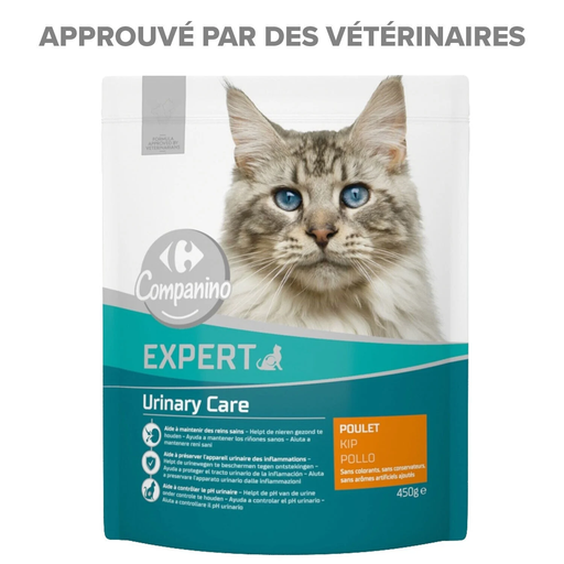 [3560071409975] CARREFOUR Croquettes Pour Chat Adulte Poulet Système Urinaire 450 g