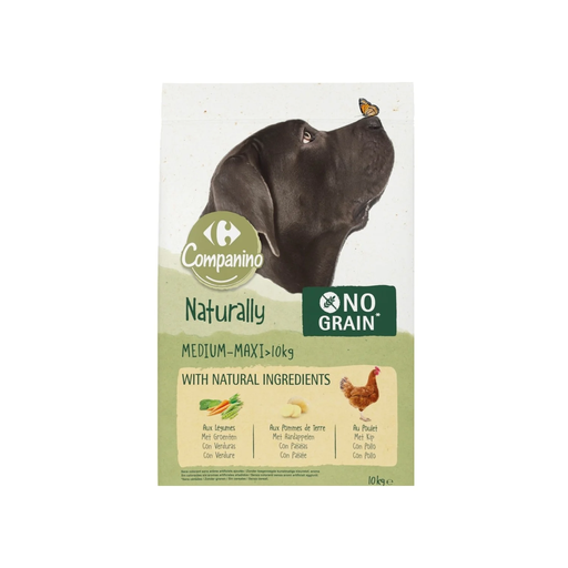 [3560071420970] CARREFOUR Croquettes Pour Chien Adulte Medium Sans Céréales Poulet Légumes 10 kg