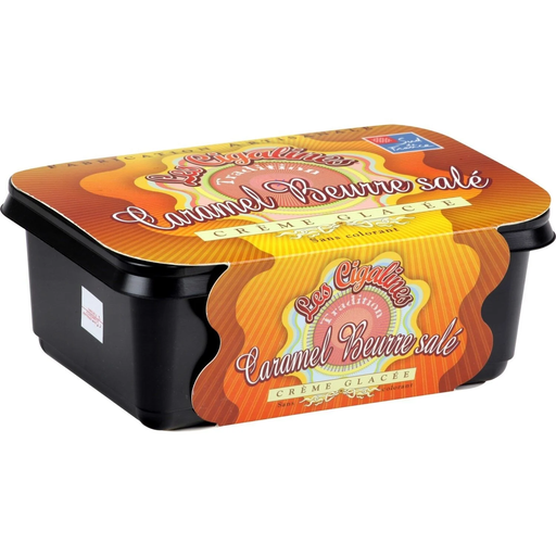 [3563350000818] LES CIGALINES Glace caramel beurre salé 500 g