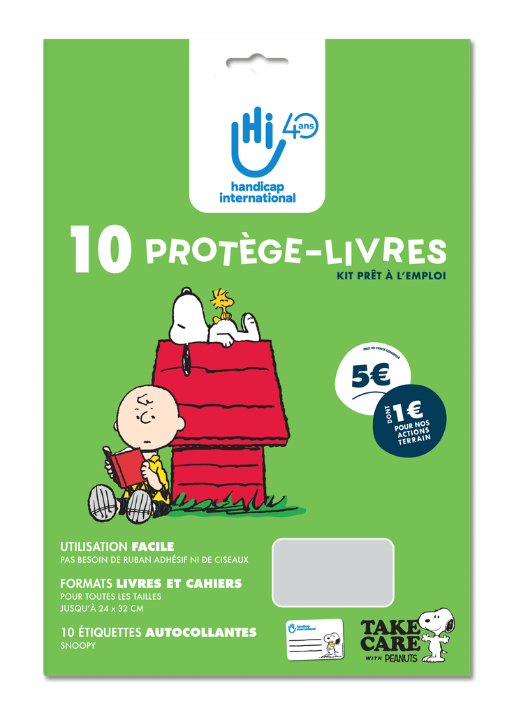 HANDICAP INTERNATIONAL Plio Book Cover Kit, pack of 10