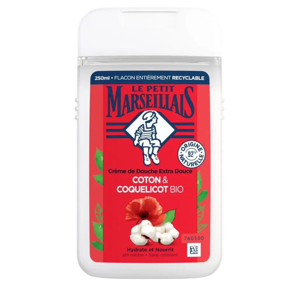 Le Petit Marseillais Crème De Douche Extra Douce Coton & Coquelicot Bio 250Ml